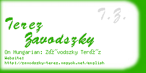 terez zavodszky business card